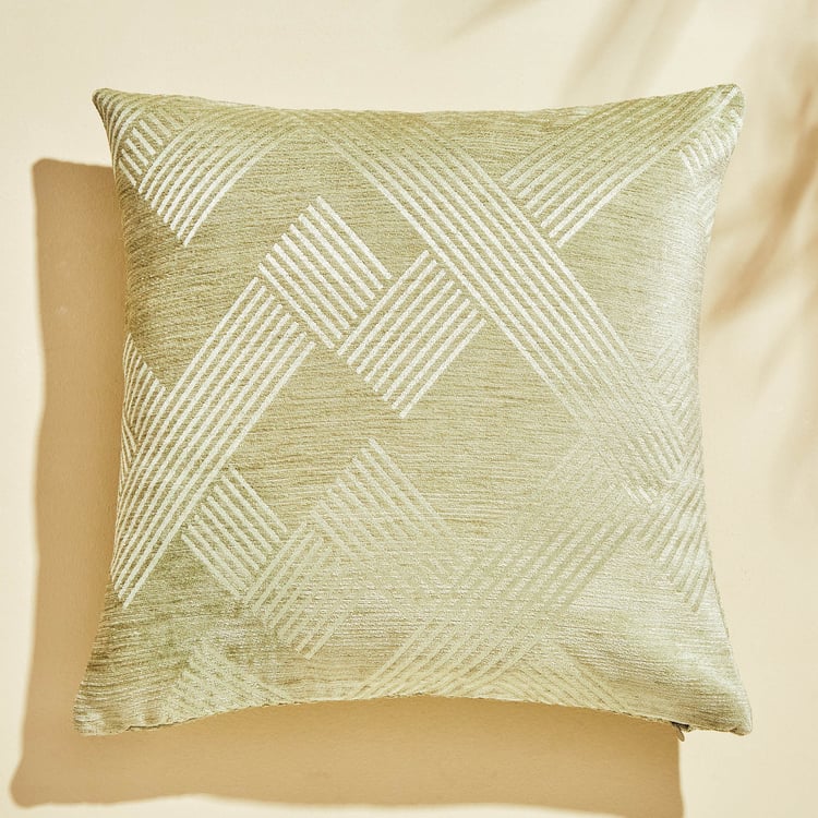 Calamus Ziggurat Set of 2 Velvet Jacquard Cushion Covers - 40x40cm