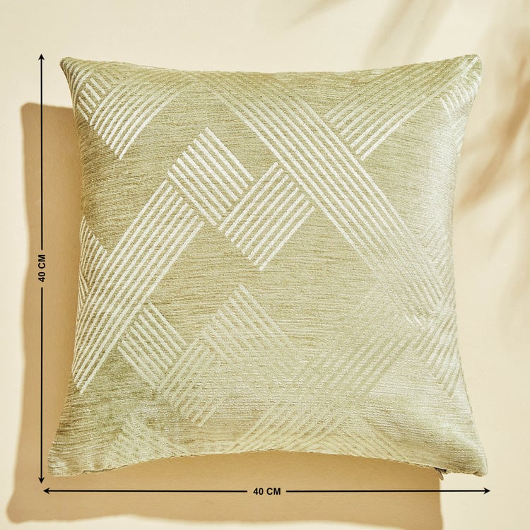 Calamus Ziggurat Set of 2 Velvet Jacquard Cushion Covers - 40x40cm