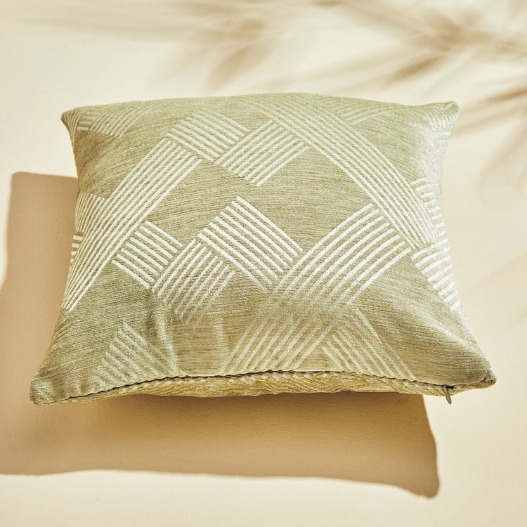 Calamus Ziggurat Set of 2 Velvet Jacquard Cushion Covers - 40x40cm