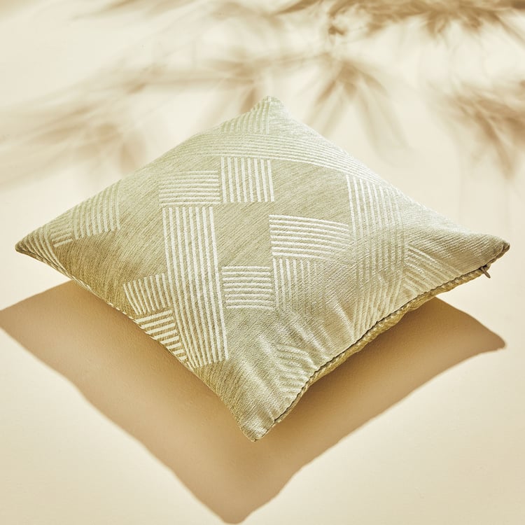 Calamus Ziggurat Set of 2 Velvet Jacquard Cushion Covers - 40x40cm