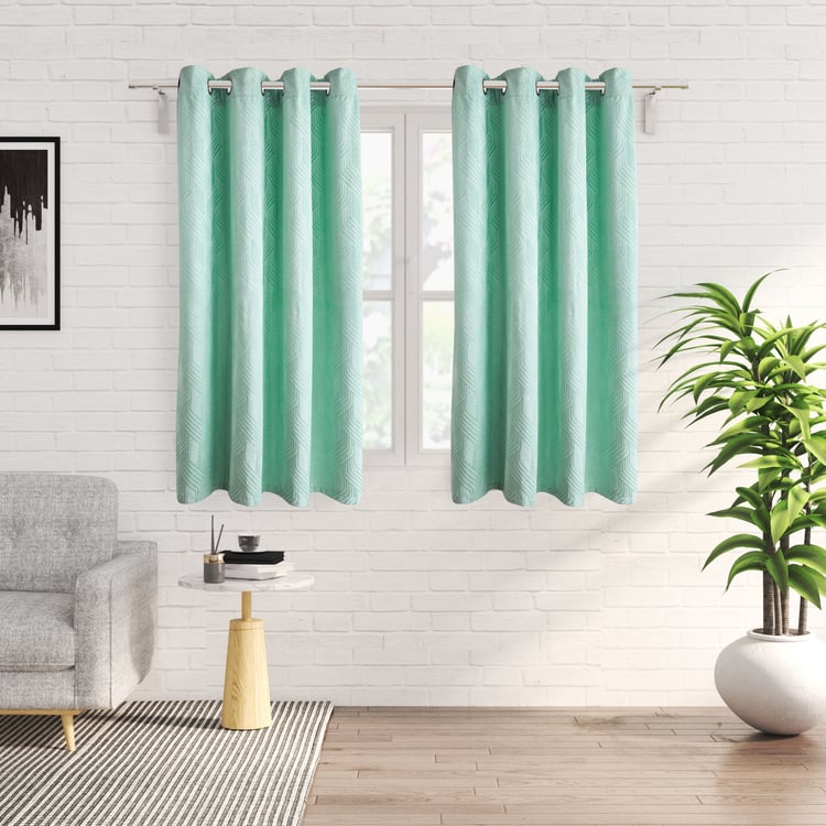 Calamus Lattice Velvet Finish Room-Darkening Window Curtain