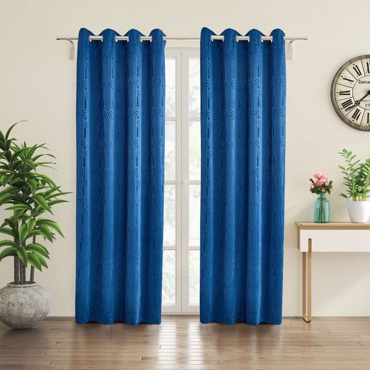 Calamus Luna Velvet Jacquard Room-Darkening Door Curtain