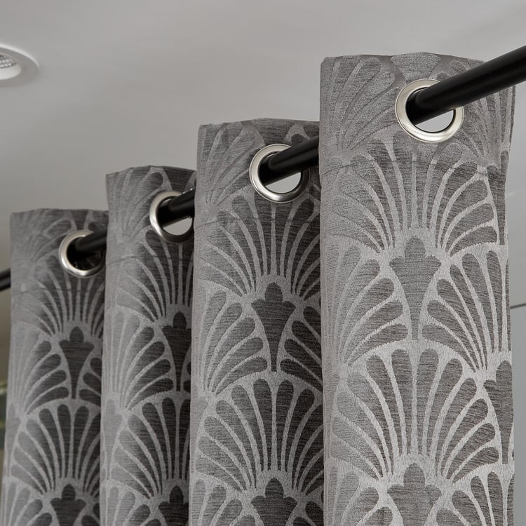 Calamus Scallop Jacquard Room-Darkening Door Curtain