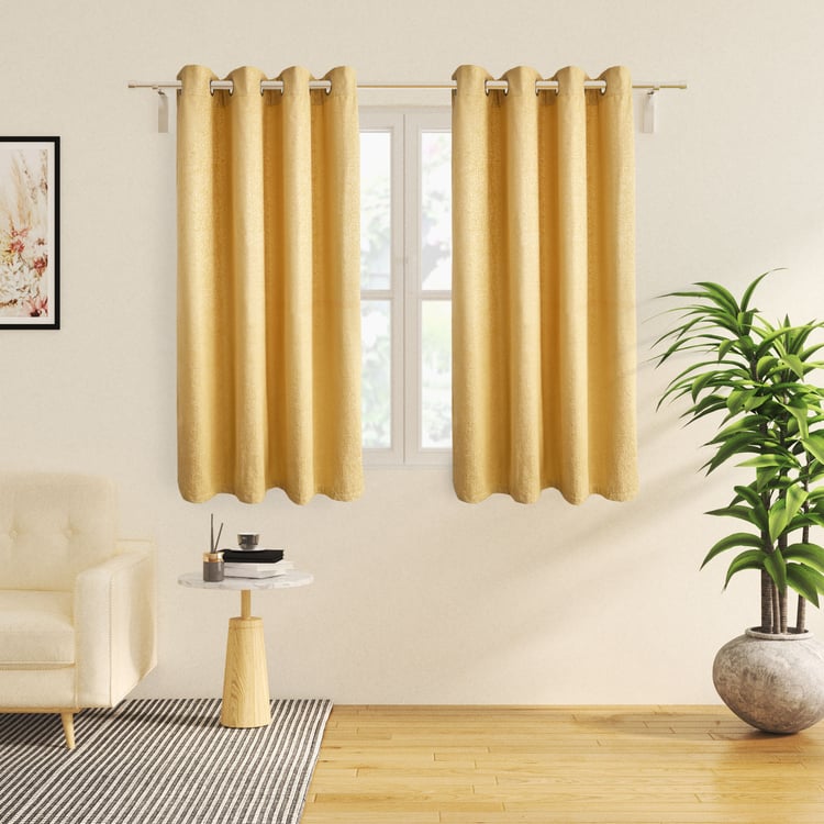 Calamus Vines Velvet Finish Room-Darkening Window Curtain