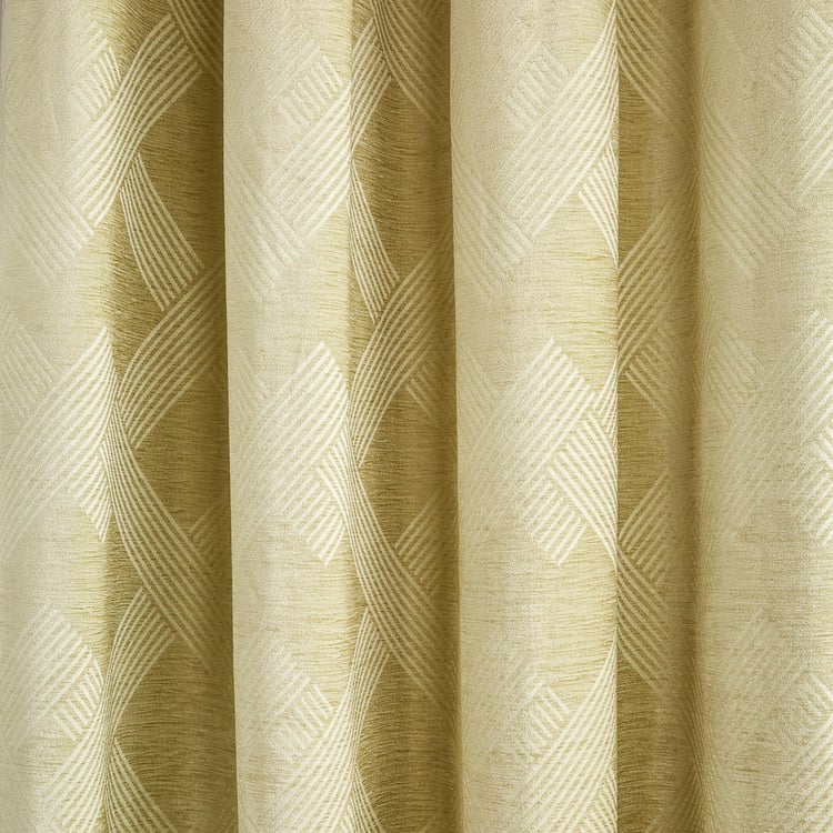 Calamus Ziggurat Jacquard Room-Darkening Door Curtain