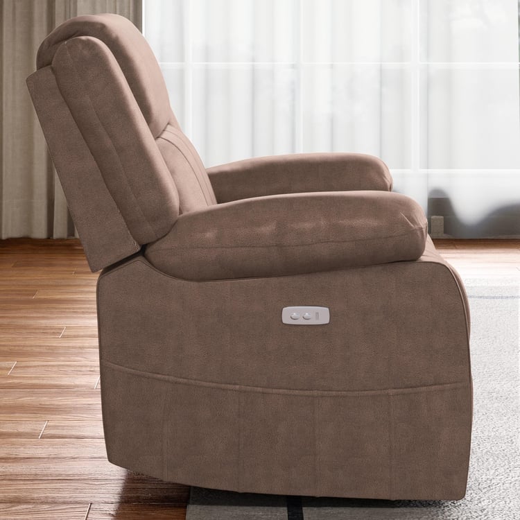 Denver Fabric 1-Seater Glider Electric Recliner - Brown