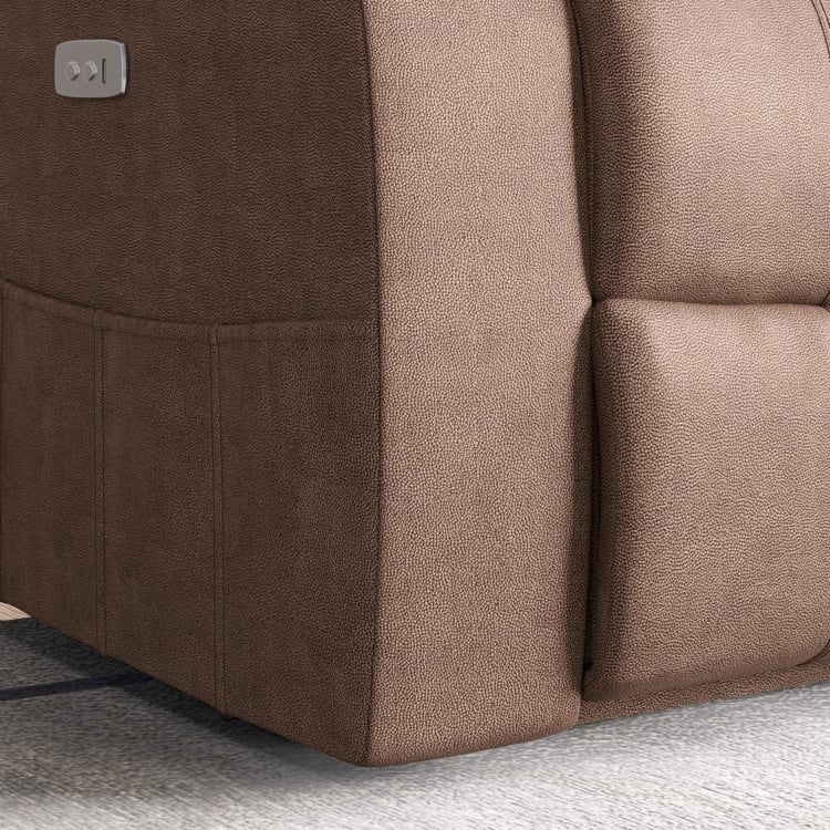 Denver Fabric 1-Seater Glider Electric Recliner - Brown