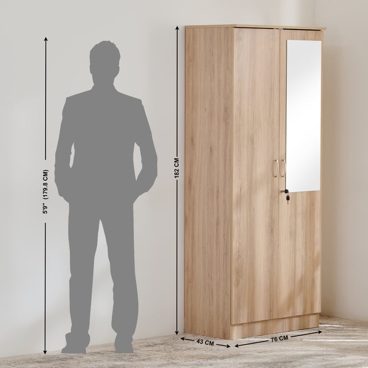 Helios Alton 2-Door Wardrobe with Mirror