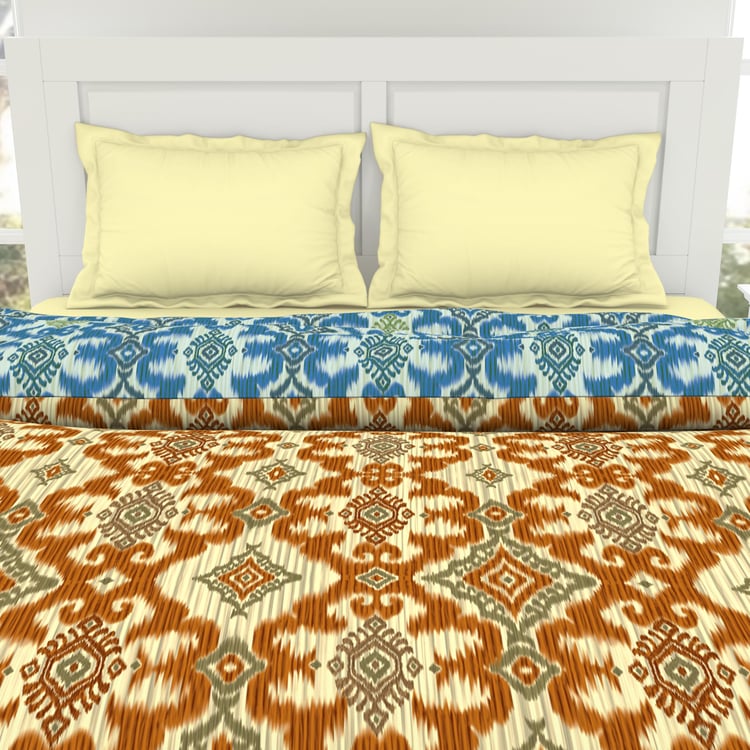 SPACES Ikkat Cotton Printed Double Quilt