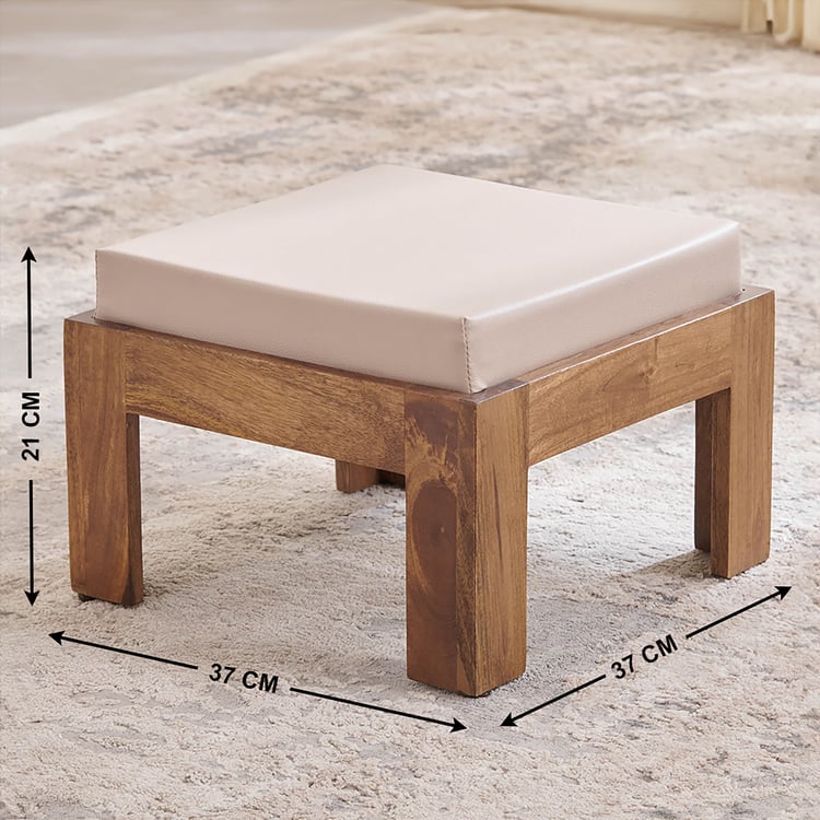 Giza Composite Marble Top Coffee Table with 4 Stools - Beige