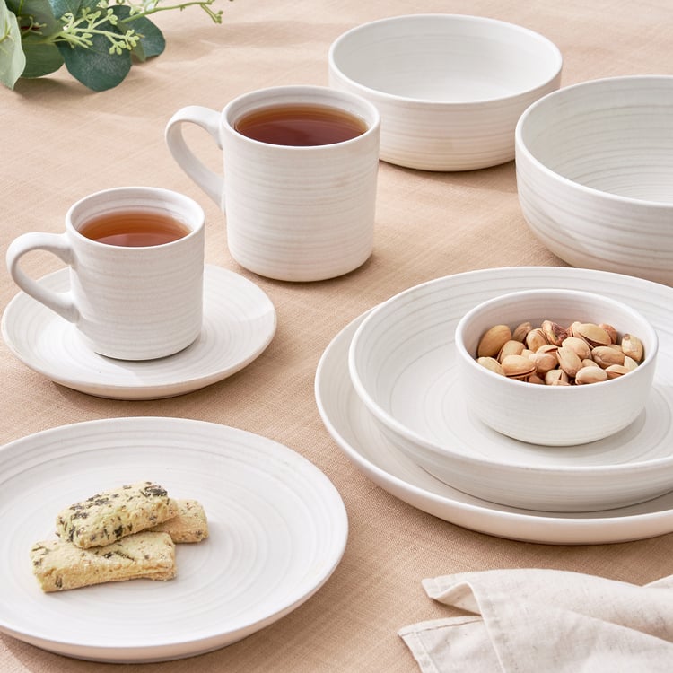 Natura Albus Stoneware Cup and Saucer - 210ml