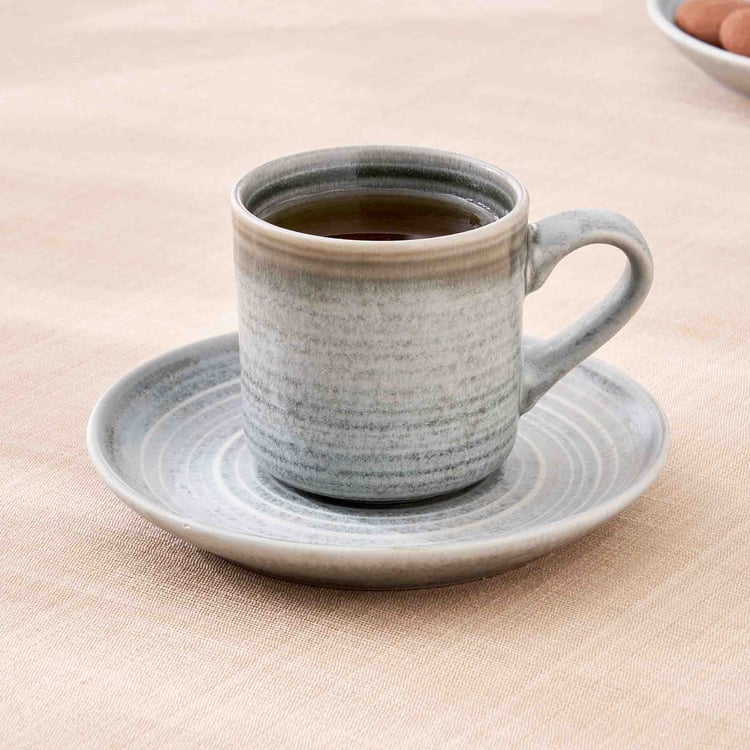 Natura Grizzle Stoneware Cup and Saucer - 220ml