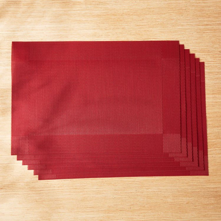 Eden Solid Set of 6 PVC Placemats