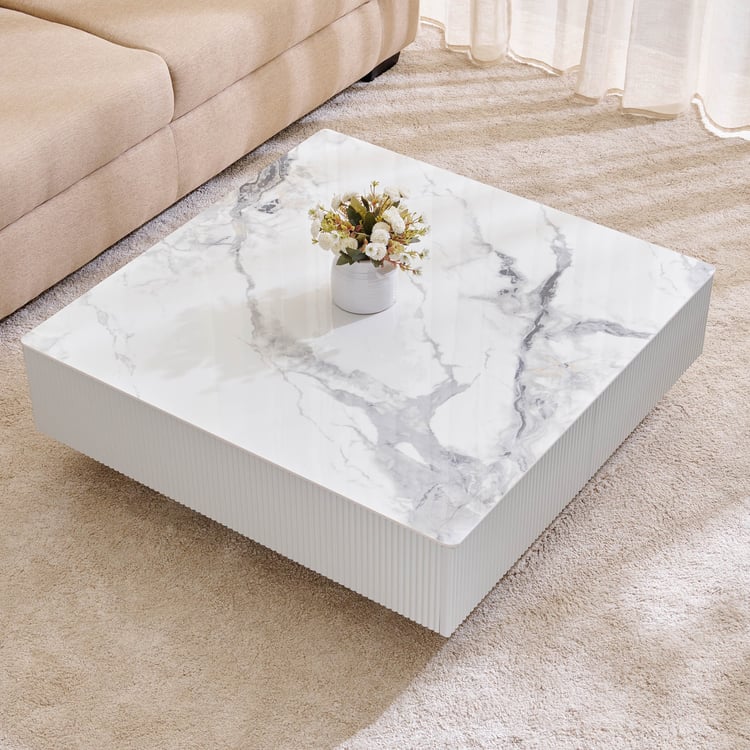 Alpine Ceramic Top Coffee Table - White