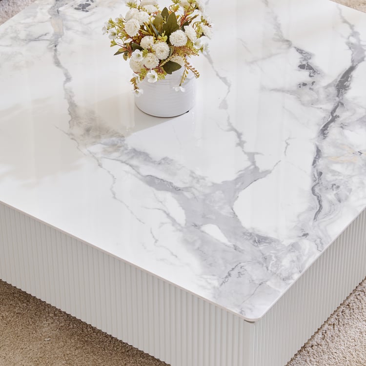 Alpine Ceramic Top Coffee Table - White