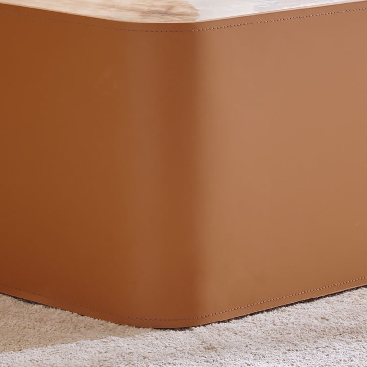 Mills Ceramic Top Coffee Table - Brown