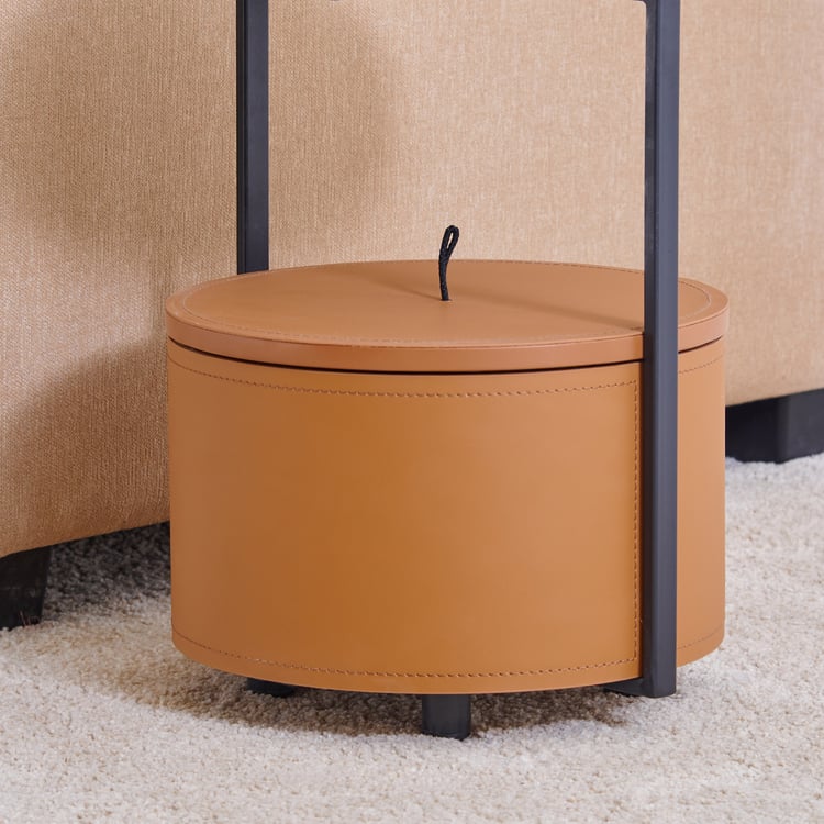 Mills Ceramic Top Accent Table - Brown