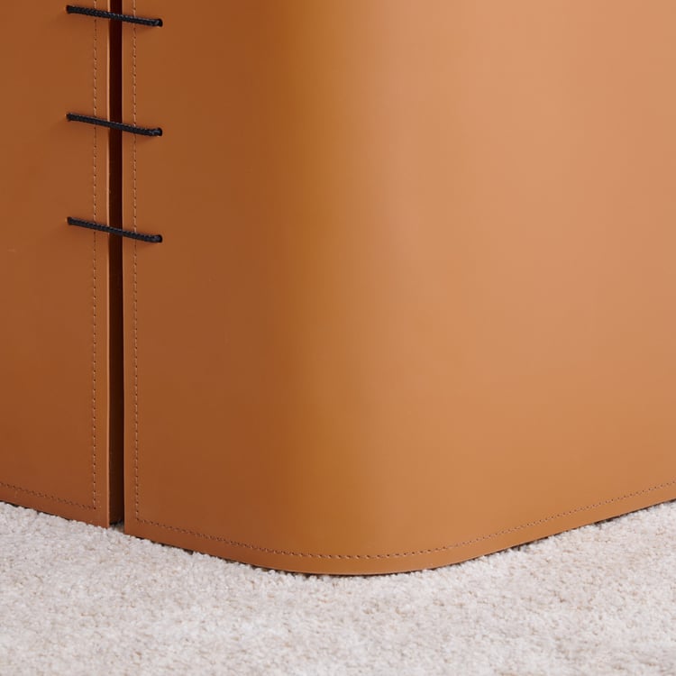 Mills Ceramic Top End Table - Brown