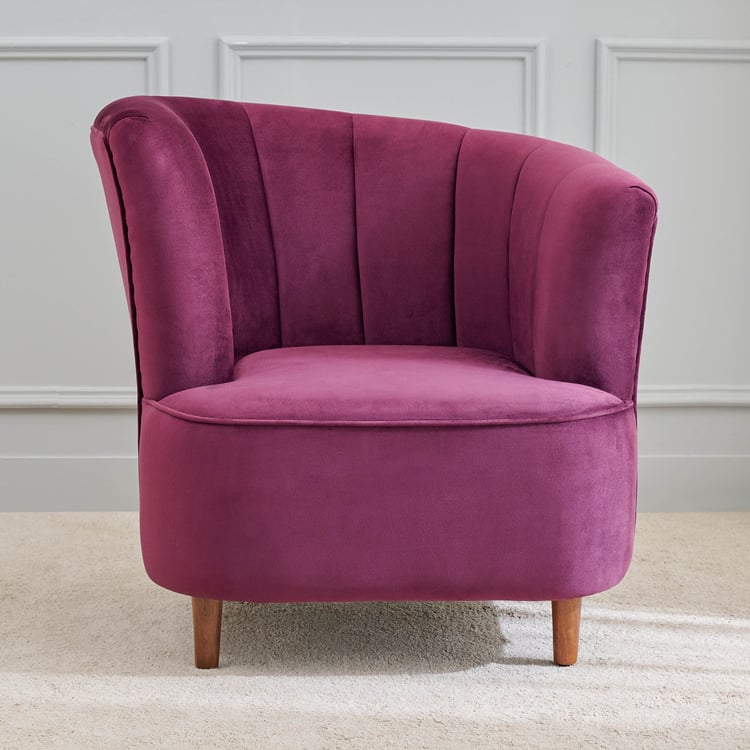 Helios Conard Velvet Accent Chair - Purple