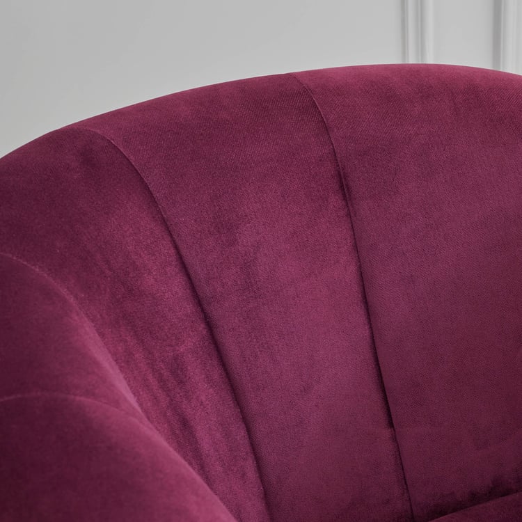 Helios Conard Velvet Accent Chair - Purple