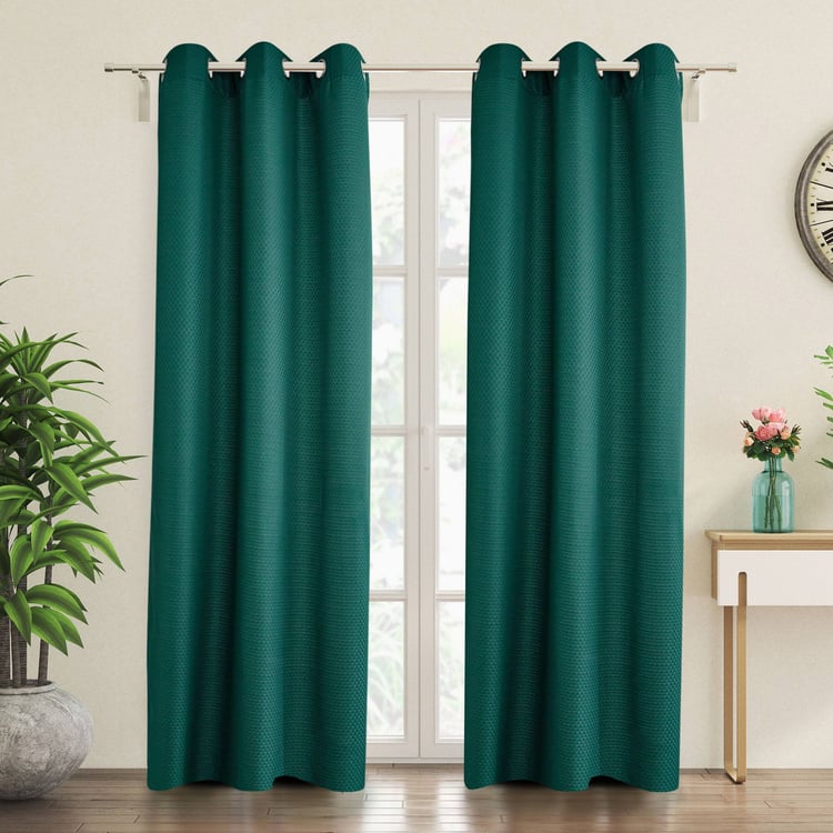 Sierra Set of 2 Woven Room Darkening Door Curtains