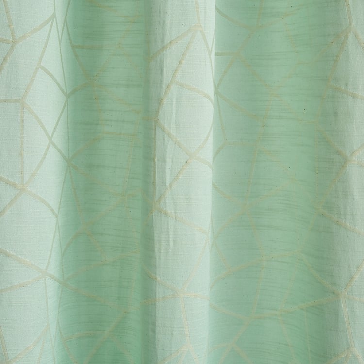 Jade Set of 2 Jacquard Light Filtering Door Curtains - 7ft