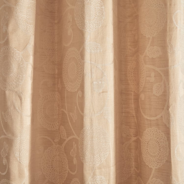 Jade Caria Set of 2 Jacquard Light Filtering Door Curtains - 7ft