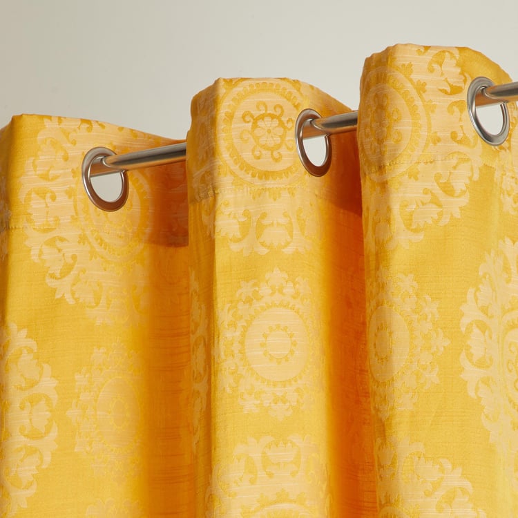 Jade Cassa Set of 2 Jacquard Light Filtering Door Curtains - 7ft