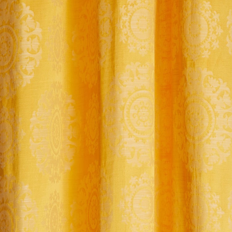 Jade Cassa Set of 2 Jacquard Light Filtering Door Curtains - 7ft