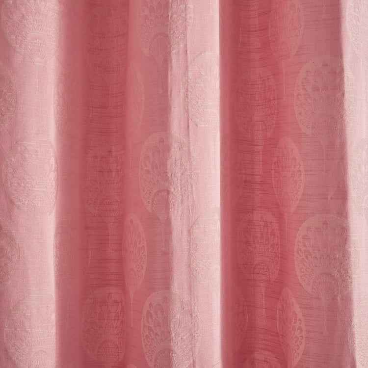 Jade Emily Set of 2 Jacquard Light Filtering Door Curtains - 7ft