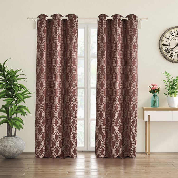 Jade Ilma Set of 2 Jacquard Light Filtering Door Curtains - 7ft