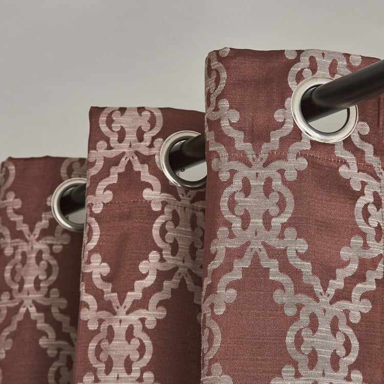 Jade Ilma Set of 2 Jacquard Light Filtering Door Curtains - 7ft