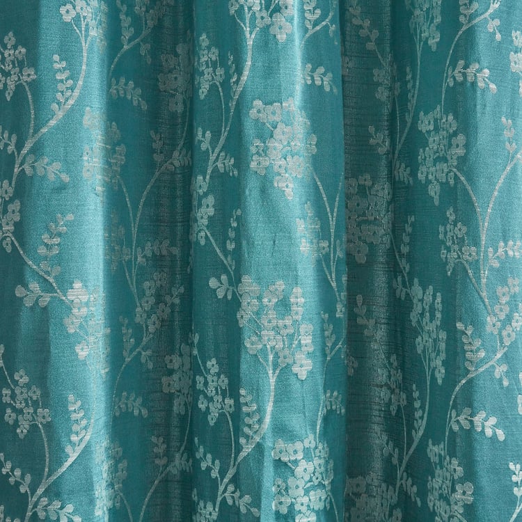 Jade Set of 2 Jacquard Light Filtering Door Curtains - 7ft