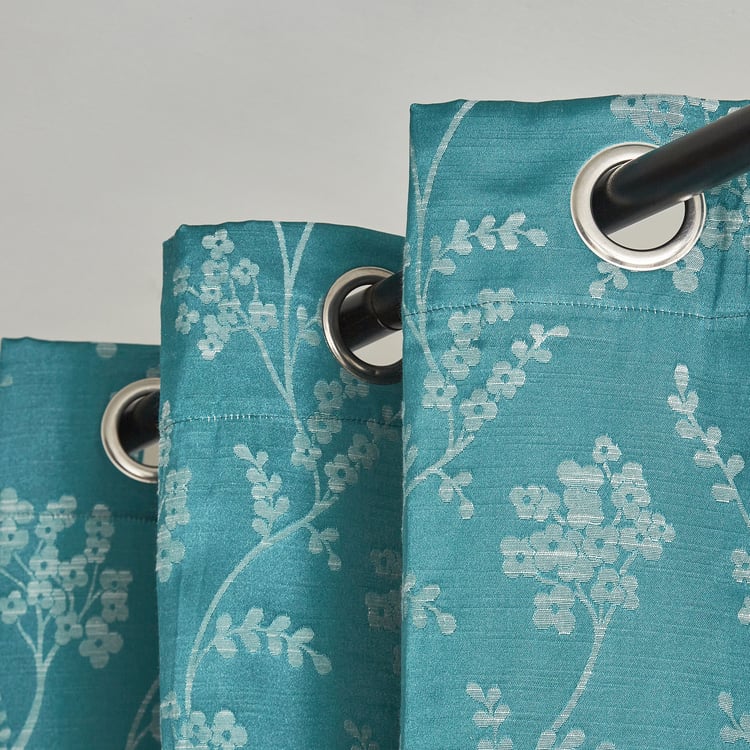 Jade Set of 2 Jacquard Light Filtering Door Curtains - 7ft