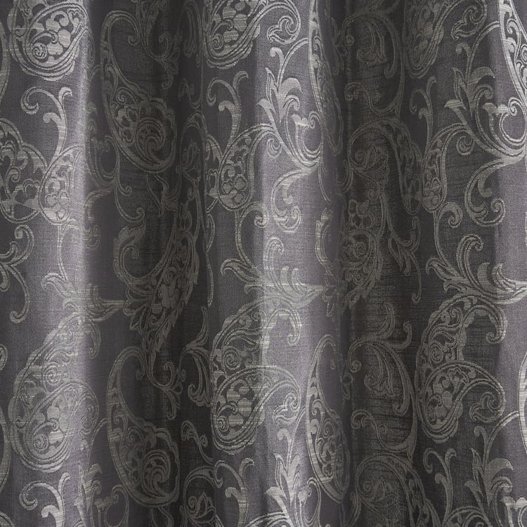 Jade Renvi Set of 2 Jacquard Light Filtering Door Curtains - 7ft