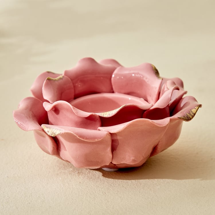 Bleam Rose Set of 2 Ceramic T-Light Holders