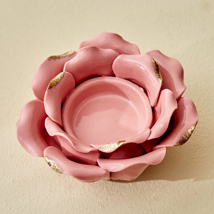 Bleam Rose Set of 2 Ceramic T-Light Holders