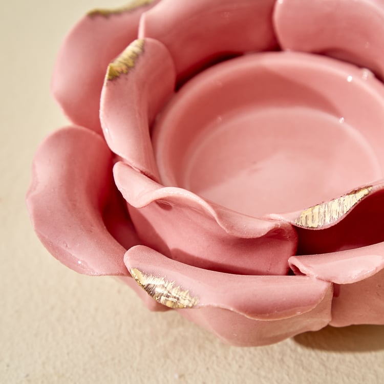 Bleam Rose Set of 2 Ceramic T-Light Holders