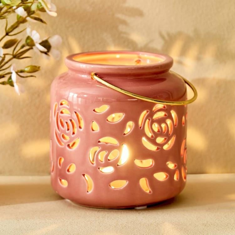 Bleam Rose Ceramic Hanging Lantern