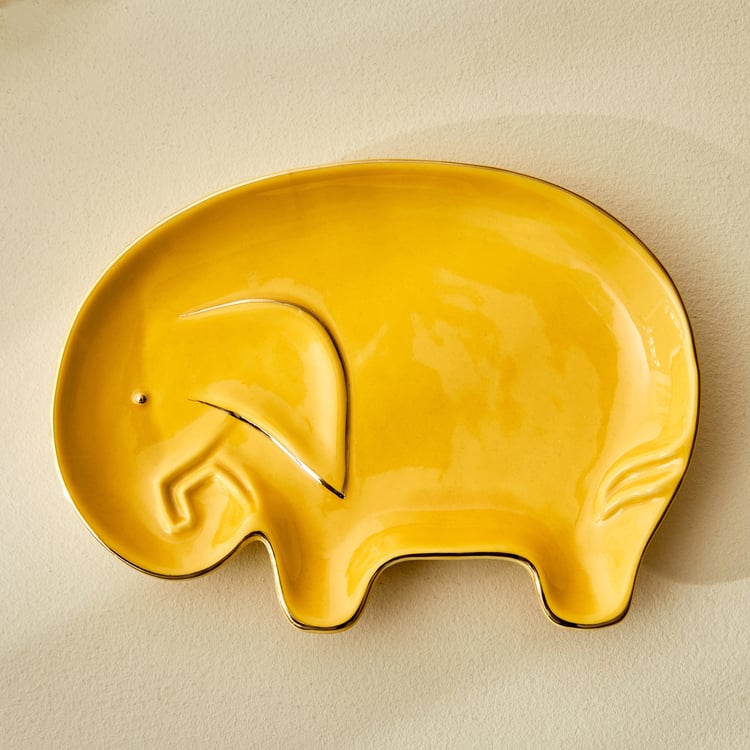 Bleam Elephant Ceramic Decorative Platter