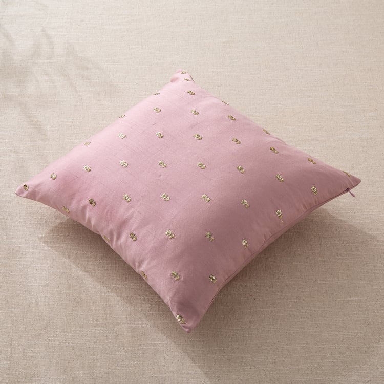 Velour Adorn Embroidered Cushion Cover - 40x40cm