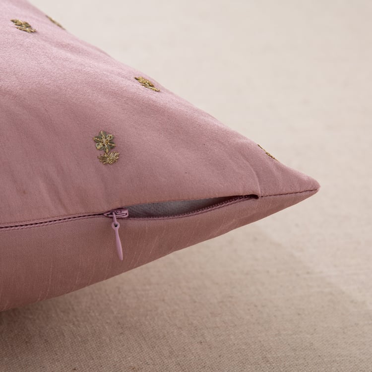 Velour Adorn Embroidered Cushion Cover - 40x40cm