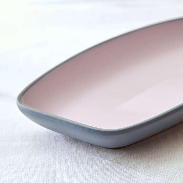 Soulful Pastels Double Melamine Deep Serving Platter - 27.5x14x3.5cm