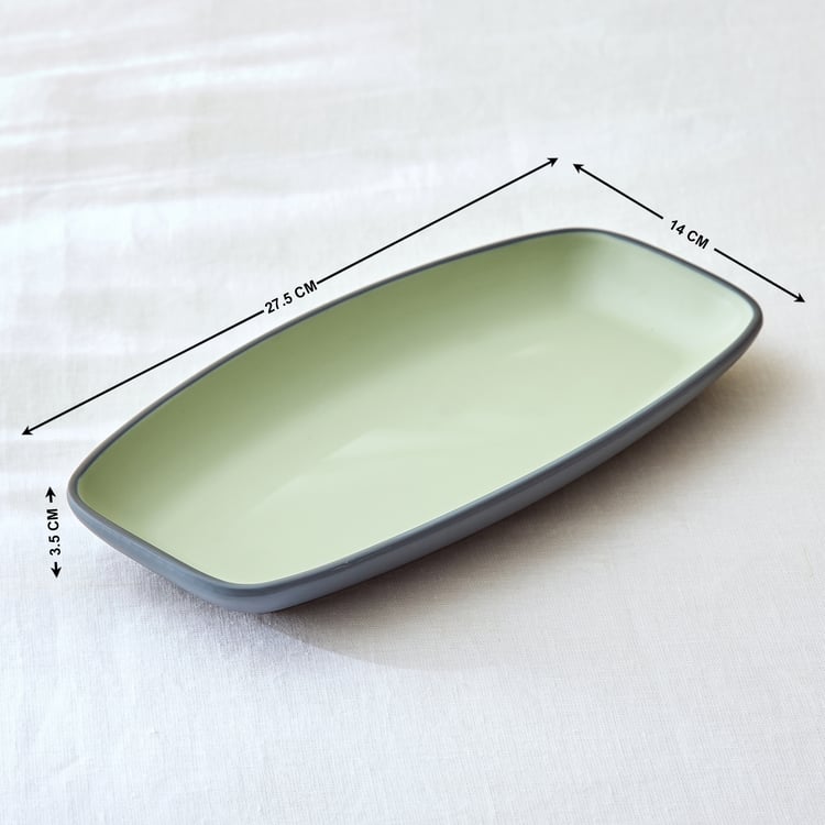 Soulful Pastels Double Melamine Deep Serving Platter - 27.5x14x3.5cm