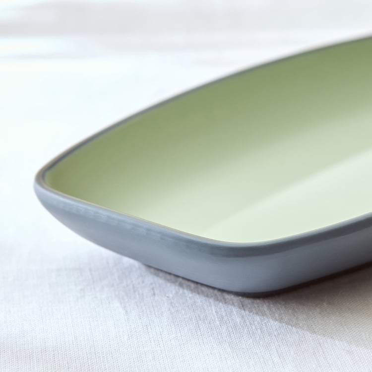 Soulful Pastels Double Melamine Deep Serving Platter - 27.5x14x3.5cm