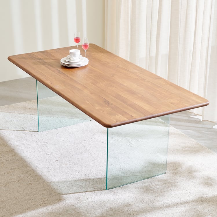 Havana Acacia Wood 6-Seater Dining Table - Walnut