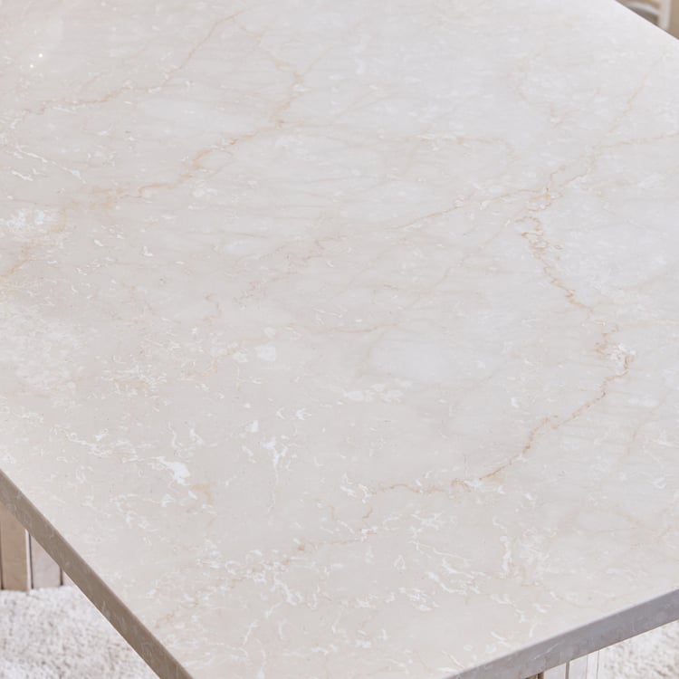 Mirage Marble 6-Seater Dining Table - Off White