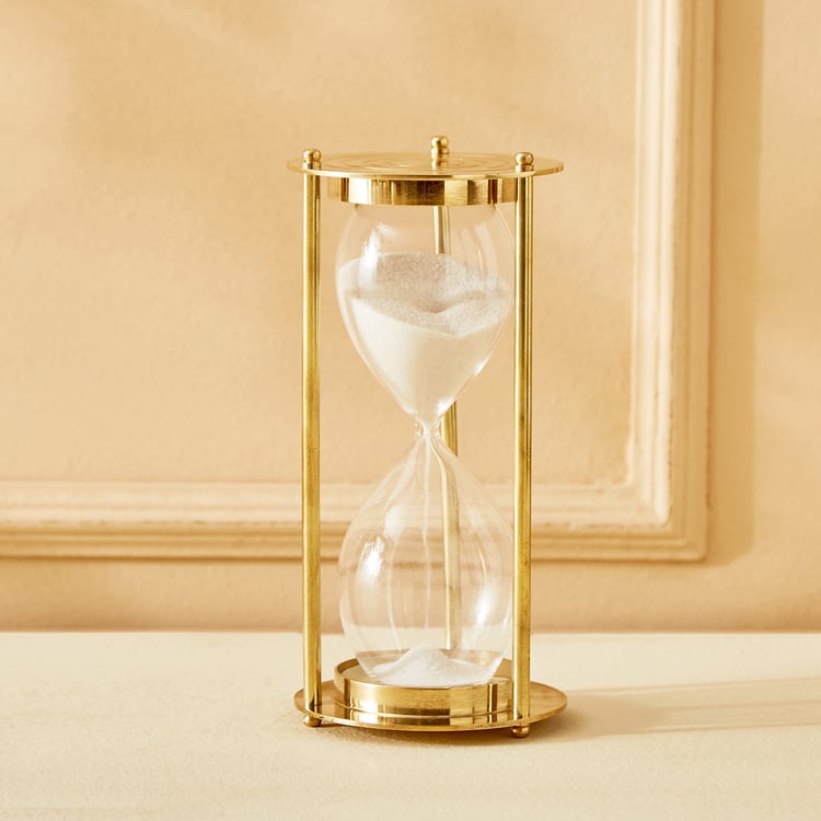 Eternity Viva Rim Glass and Metal Hourglass Table Accent