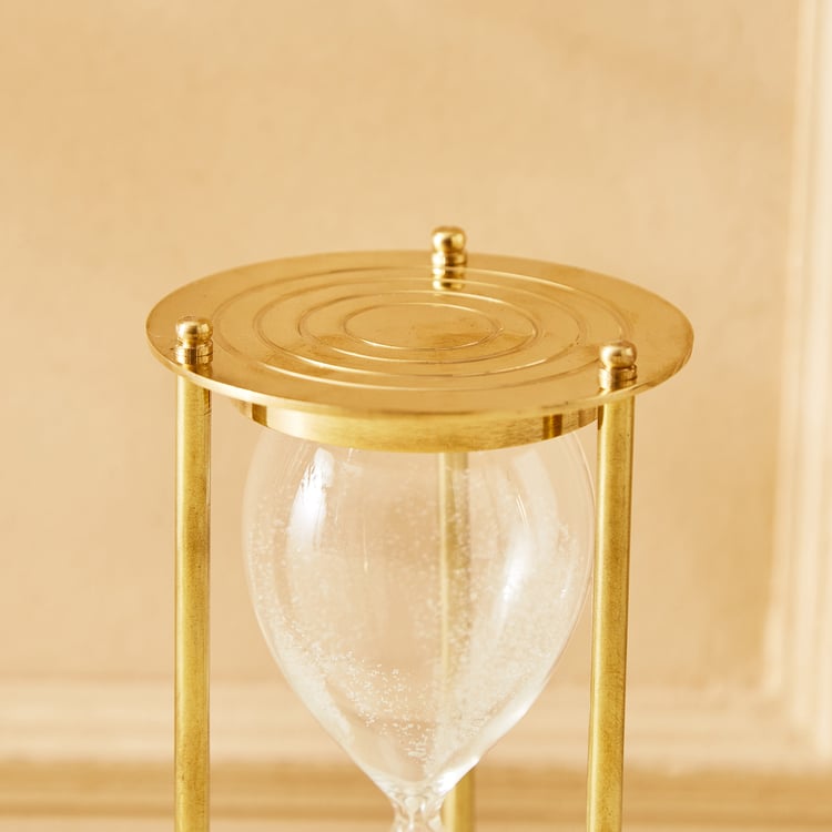 Eternity Viva Rim Glass and Metal Hourglass Table Accent