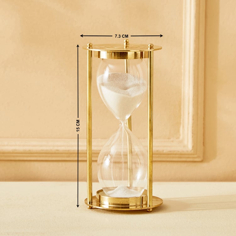 Eternity Viva Rim Glass and Metal Hourglass Table Accent